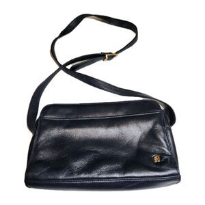 Etienne Aigner Genuine Leather Navy Blue  Crossbody Shoulder Purse Bag Small